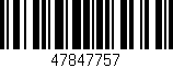 Código de barras (EAN, GTIN, SKU, ISBN): '47847757'