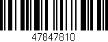 Código de barras (EAN, GTIN, SKU, ISBN): '47847810'