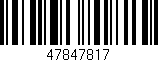 Código de barras (EAN, GTIN, SKU, ISBN): '47847817'