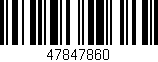Código de barras (EAN, GTIN, SKU, ISBN): '47847860'