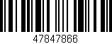 Código de barras (EAN, GTIN, SKU, ISBN): '47847866'