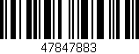 Código de barras (EAN, GTIN, SKU, ISBN): '47847883'