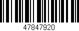Código de barras (EAN, GTIN, SKU, ISBN): '47847920'