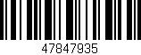 Código de barras (EAN, GTIN, SKU, ISBN): '47847935'