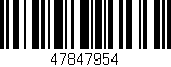 Código de barras (EAN, GTIN, SKU, ISBN): '47847954'