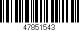 Código de barras (EAN, GTIN, SKU, ISBN): '47851543'