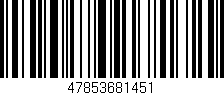 Código de barras (EAN, GTIN, SKU, ISBN): '47853681451'