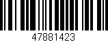Código de barras (EAN, GTIN, SKU, ISBN): '47881423'