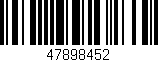 Código de barras (EAN, GTIN, SKU, ISBN): '47898452'