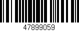 Código de barras (EAN, GTIN, SKU, ISBN): '47899059'