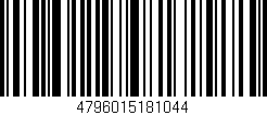Código de barras (EAN, GTIN, SKU, ISBN): '4796015181044'