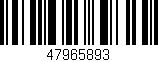 Código de barras (EAN, GTIN, SKU, ISBN): '47965893'