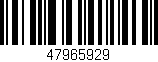 Código de barras (EAN, GTIN, SKU, ISBN): '47965929'