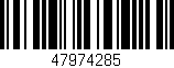 Código de barras (EAN, GTIN, SKU, ISBN): '47974285'