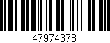 Código de barras (EAN, GTIN, SKU, ISBN): '47974378'