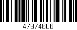 Código de barras (EAN, GTIN, SKU, ISBN): '47974606'
