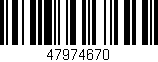 Código de barras (EAN, GTIN, SKU, ISBN): '47974670'