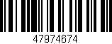 Código de barras (EAN, GTIN, SKU, ISBN): '47974674'