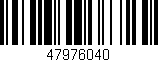 Código de barras (EAN, GTIN, SKU, ISBN): '47976040'
