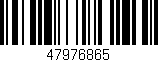Código de barras (EAN, GTIN, SKU, ISBN): '47976865'