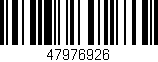 Código de barras (EAN, GTIN, SKU, ISBN): '47976926'