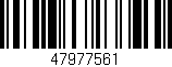 Código de barras (EAN, GTIN, SKU, ISBN): '47977561'