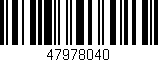 Código de barras (EAN, GTIN, SKU, ISBN): '47978040'