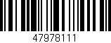 Código de barras (EAN, GTIN, SKU, ISBN): '47978111'