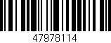 Código de barras (EAN, GTIN, SKU, ISBN): '47978114'