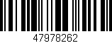 Código de barras (EAN, GTIN, SKU, ISBN): '47978262'