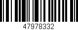 Código de barras (EAN, GTIN, SKU, ISBN): '47978332'