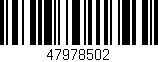 Código de barras (EAN, GTIN, SKU, ISBN): '47978502'