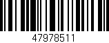 Código de barras (EAN, GTIN, SKU, ISBN): '47978511'