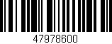 Código de barras (EAN, GTIN, SKU, ISBN): '47978600'