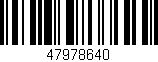 Código de barras (EAN, GTIN, SKU, ISBN): '47978640'