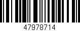Código de barras (EAN, GTIN, SKU, ISBN): '47978714'