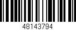 Código de barras (EAN, GTIN, SKU, ISBN): '48143794'