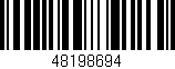 Código de barras (EAN, GTIN, SKU, ISBN): '48198694'