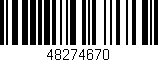 Código de barras (EAN, GTIN, SKU, ISBN): '48274670'