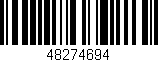 Código de barras (EAN, GTIN, SKU, ISBN): '48274694'