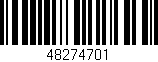 Código de barras (EAN, GTIN, SKU, ISBN): '48274701'