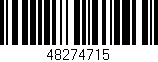 Código de barras (EAN, GTIN, SKU, ISBN): '48274715'