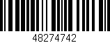 Código de barras (EAN, GTIN, SKU, ISBN): '48274742'