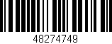 Código de barras (EAN, GTIN, SKU, ISBN): '48274749'