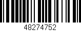 Código de barras (EAN, GTIN, SKU, ISBN): '48274752'