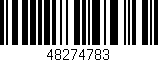 Código de barras (EAN, GTIN, SKU, ISBN): '48274783'