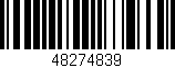 Código de barras (EAN, GTIN, SKU, ISBN): '48274839'