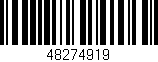 Código de barras (EAN, GTIN, SKU, ISBN): '48274919'