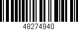 Código de barras (EAN, GTIN, SKU, ISBN): '48274940'