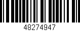 Código de barras (EAN, GTIN, SKU, ISBN): '48274947'